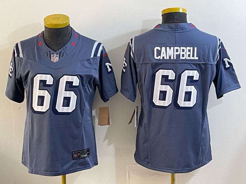 Youth 2026 New England Patriots #66 Campbell blue Throwback Limited Nike NFL Jersey style 01->women nfl jersey->Women Jersey